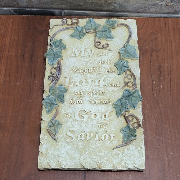Plaster Wall Plaque Christian Inspirational Quote My Soul doth Magnify the Lord - Picture 4 of 11
